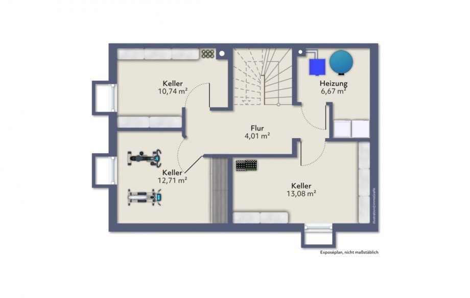 Kellergeschoss Doppelhaush�lfte Augsburg / Pfersee