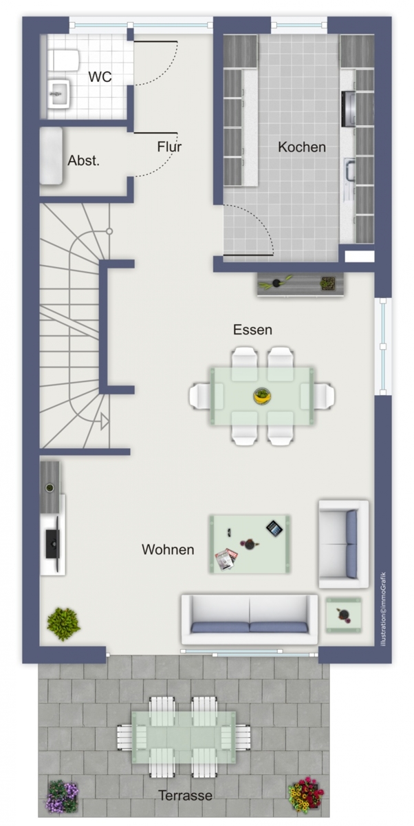 Erdgeschoss Reihenmittelhaus Neus�� / Westheim