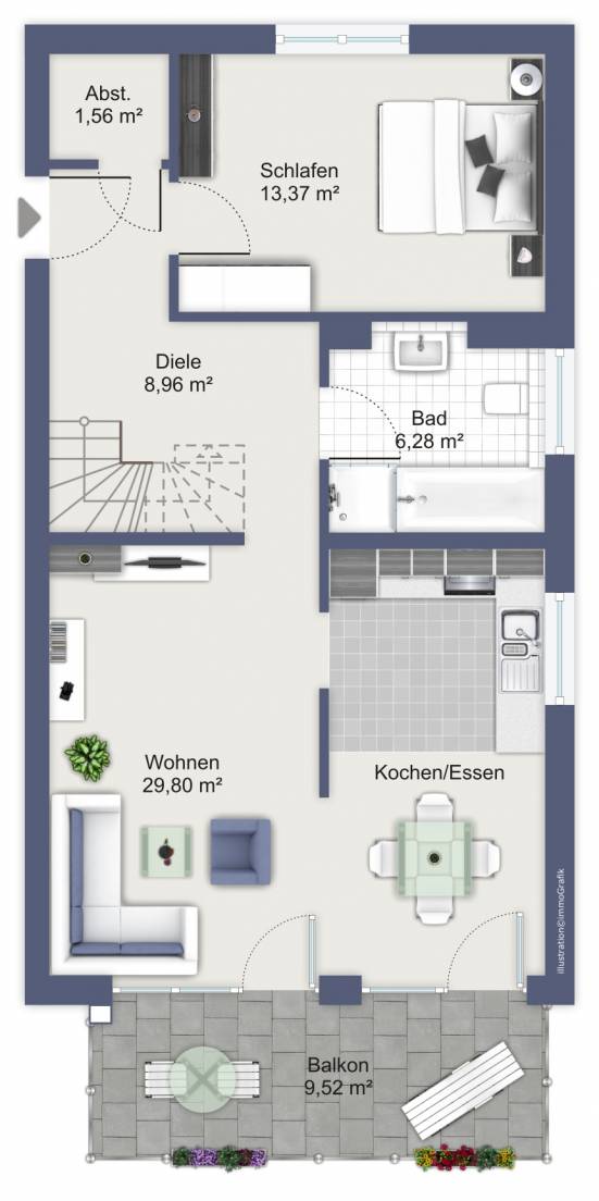 OG Wohnung Nr. 4 - untere Ebene Mehrfamilienhaus Diedorf