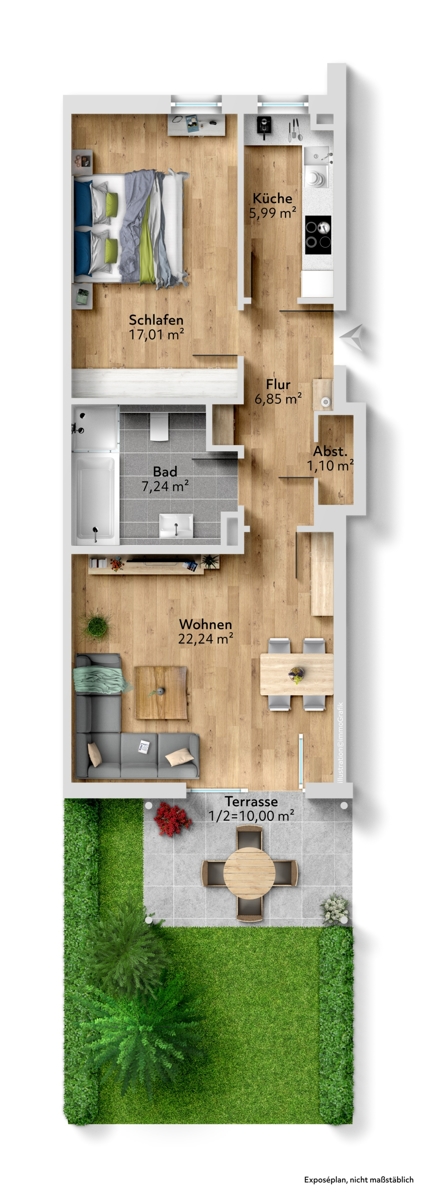 Grundriss Erdgeschosswohnung Kissing