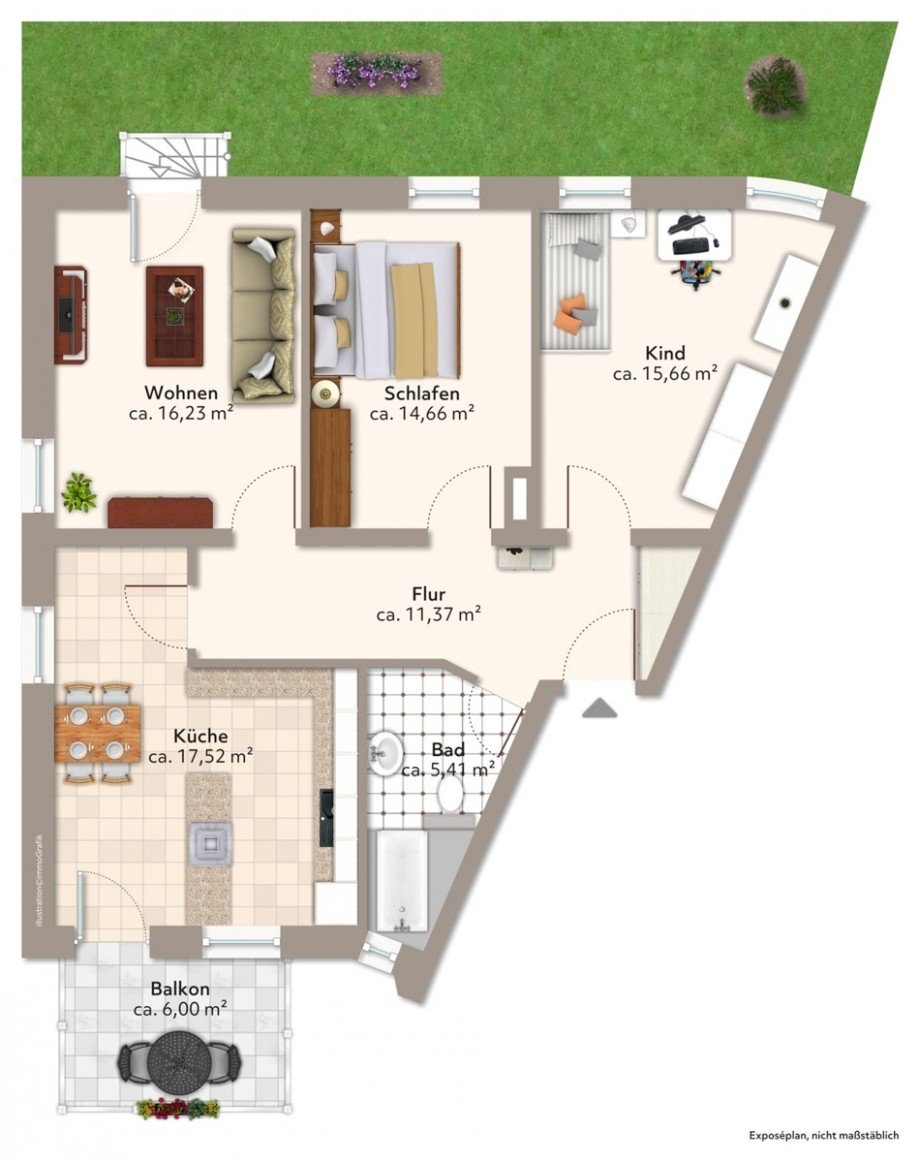  Erdgeschosswohnung Augsburg / Pfersee