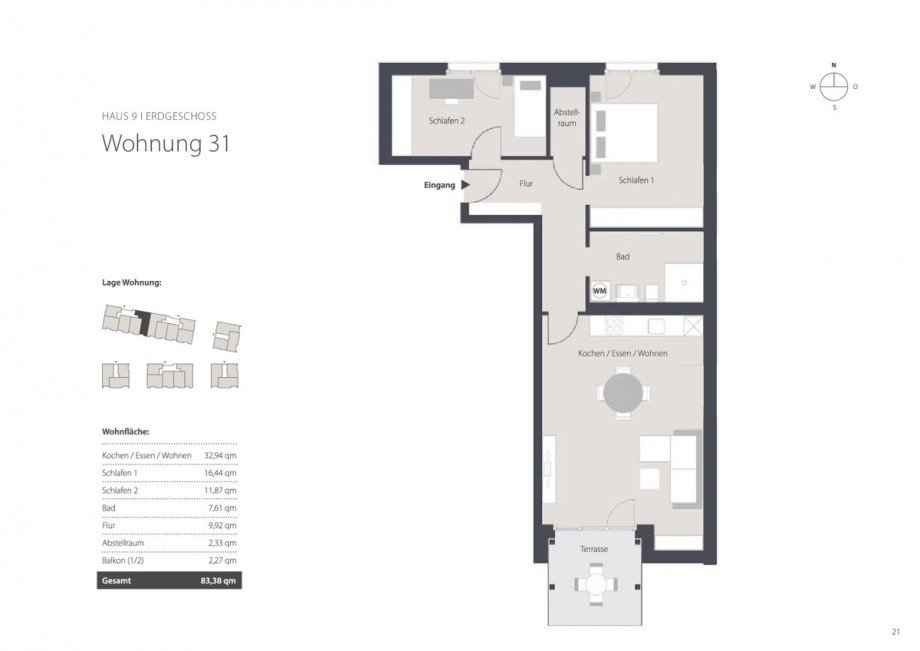 Grundriss Etagenwohnung Aichach