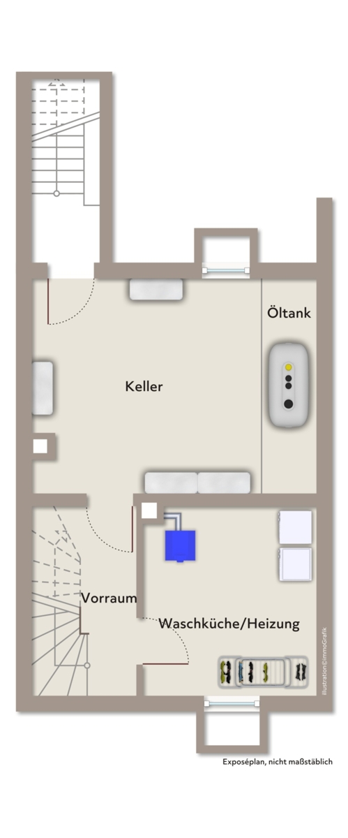 Kellergeschoss Reihenmittelhaus Augsburg / Firnhaberau