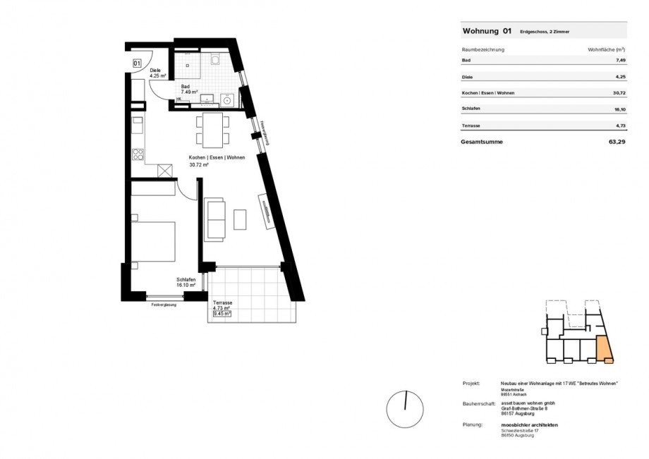 Grundriss Erdgeschosswohnung Aichach