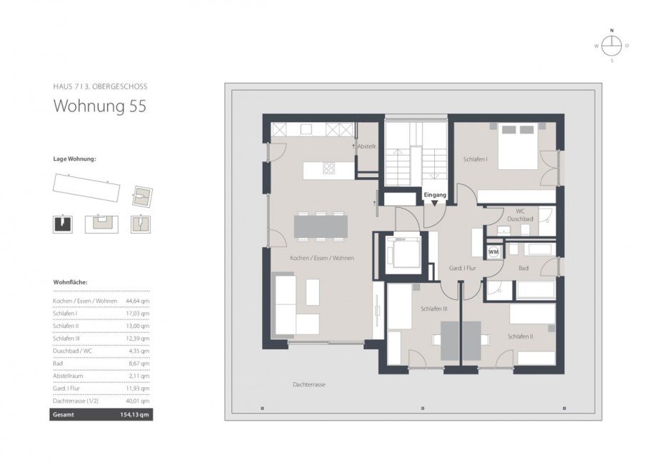 Grundriss Penthousewohnung Aichach