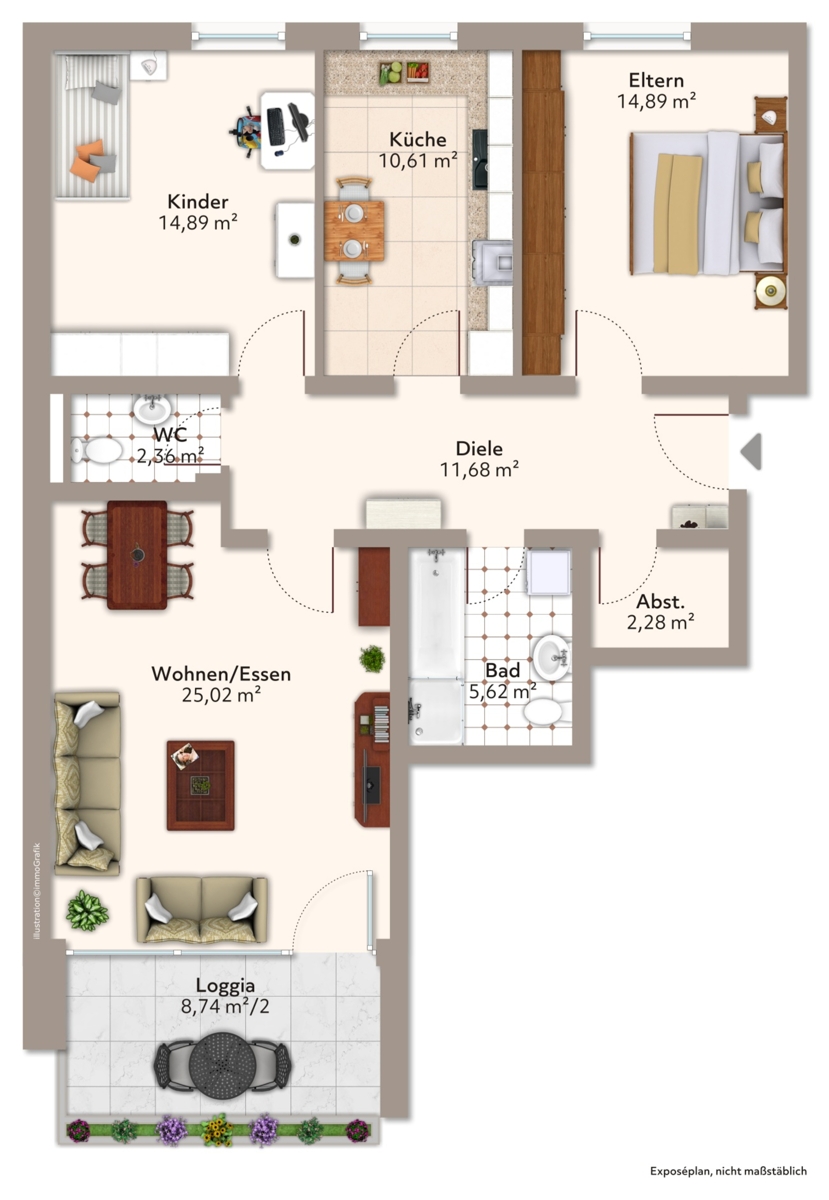 Grundriss Etagenwohnung Augsburg