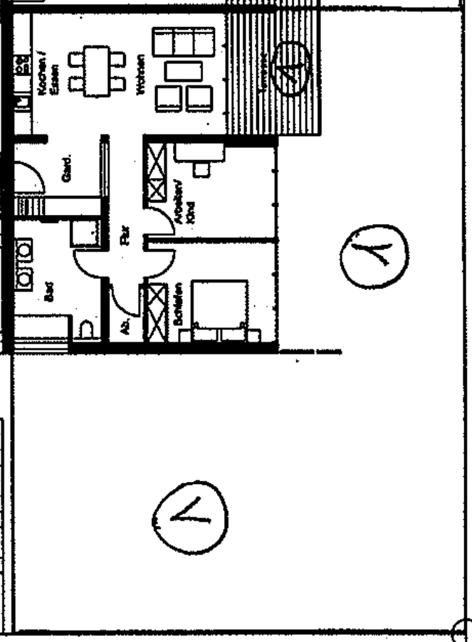 Grundriss Erdgeschosswohnung Augsburg / Pfersee