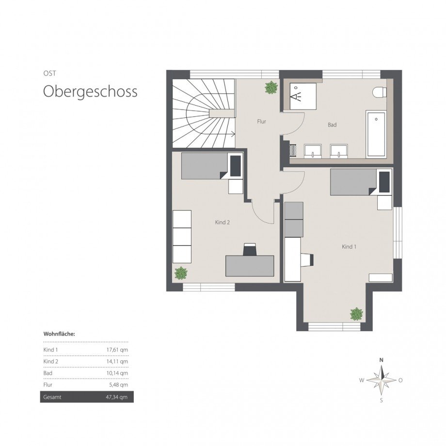 Obergeschoss Doppelhaush�lfte Stadtbergen