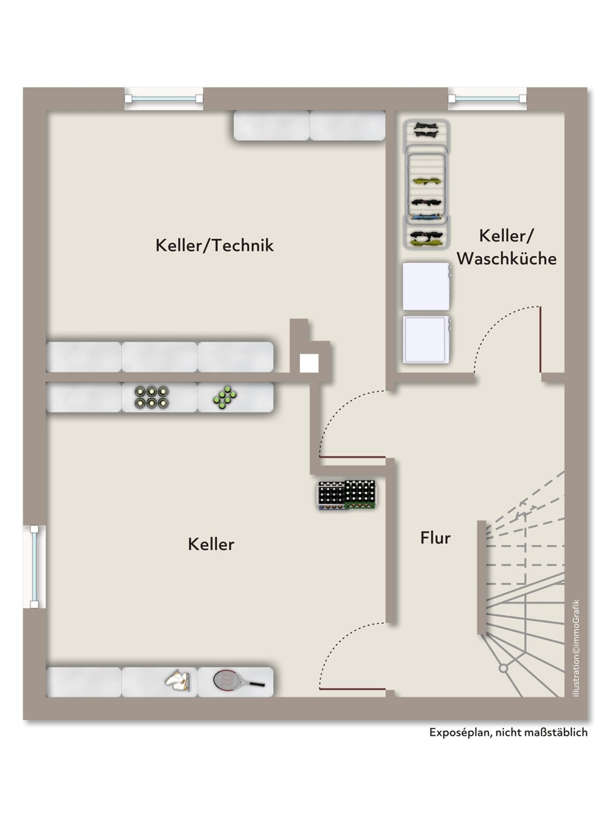 Kellergeschoss Doppelhaush�lfte Augsburg / Haunstetten