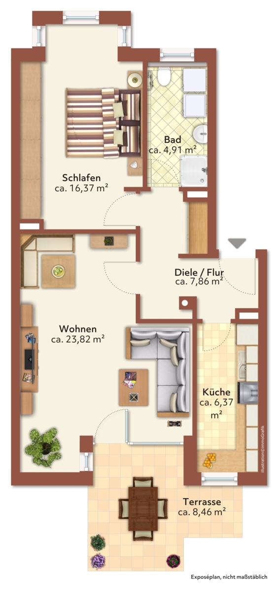 Grundriss Erdgeschosswohnung Stadtbergen