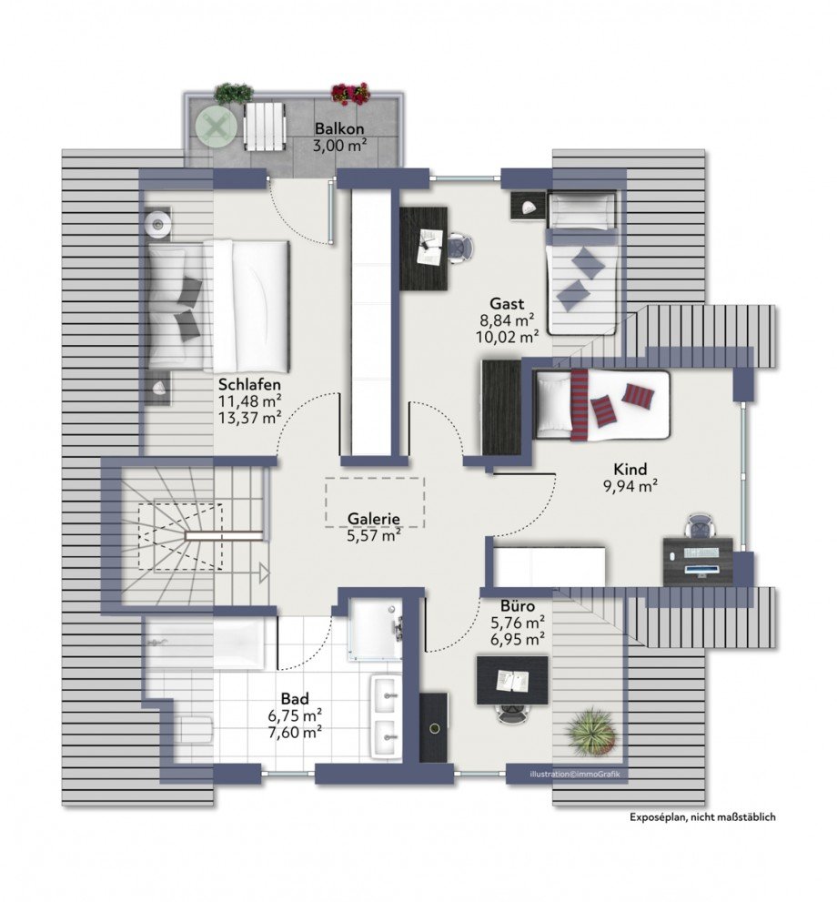 Dachgeschoss Einfamilienhaus Weichs