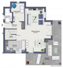 Erdgeschoss NEU am Markt: Einfamilienhaus mit Garage, Carport und Energie effizienz klasse A+ zum Kauf in Weichs