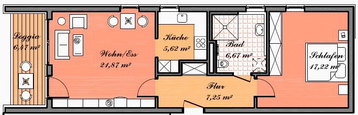Grundriss Wohnung Augsburg / Pfersee