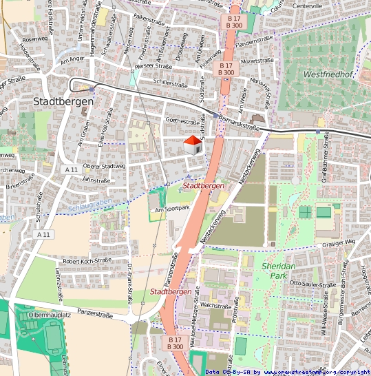 Lageplan Doppelhaush�lfte Stadtbergen