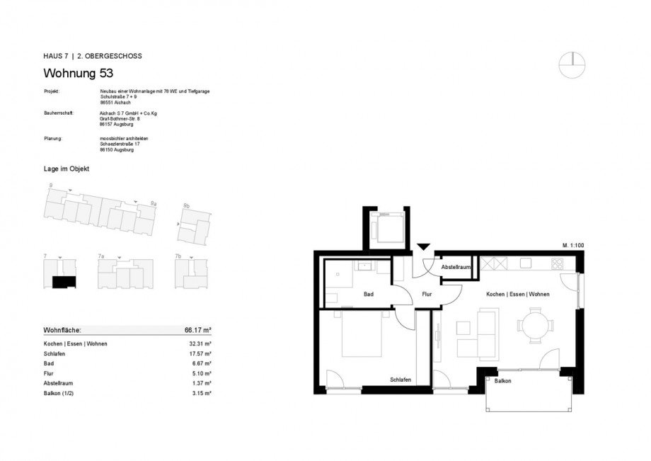 Grundriss Etagenwohnung Aichach