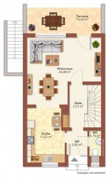 Erdgeschoss VERKAUFT: Familienfreundliche Doppelhaush�lfte mit Garage in ruhiger Lage von Neus��-Ottmarshausen