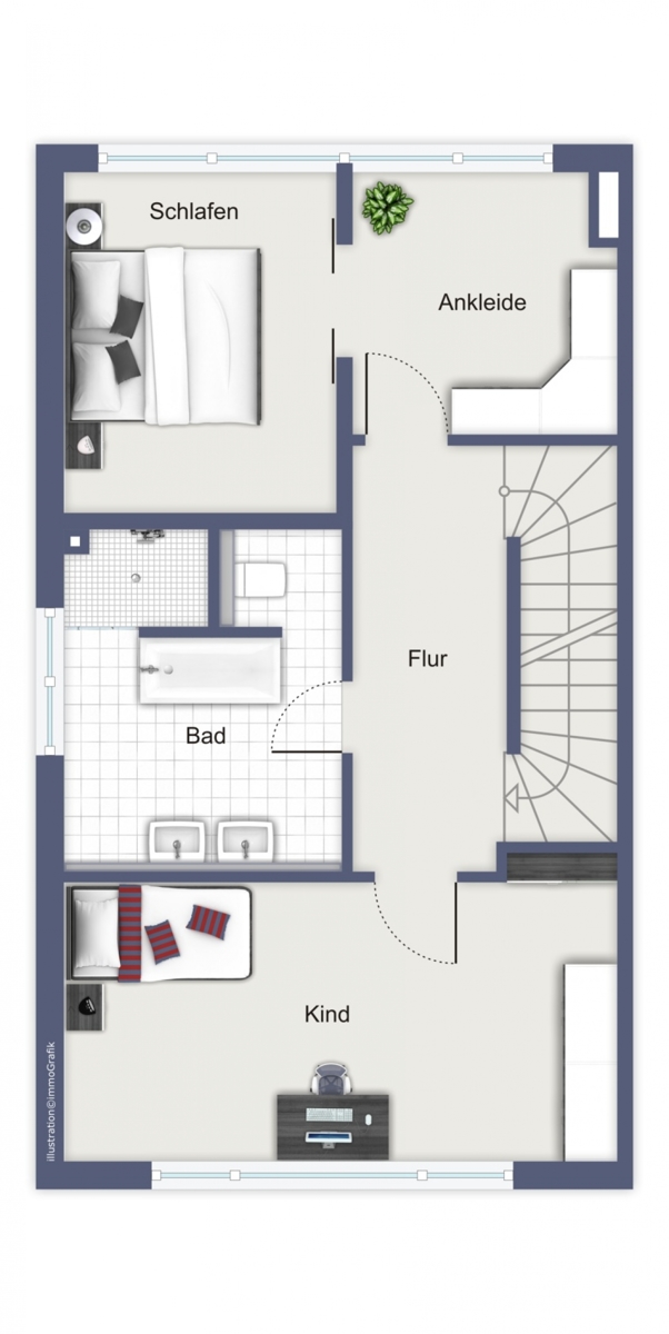 Obergeschoss Reiheneckhaus Neus�� / Westheim