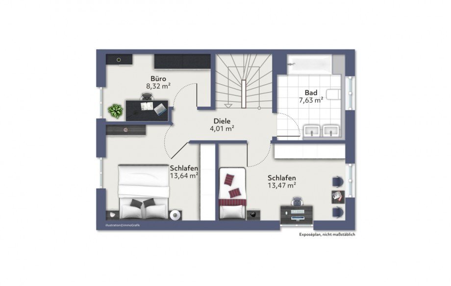 Obergeschoss Doppelhaush�lfte Augsburg / Pfersee