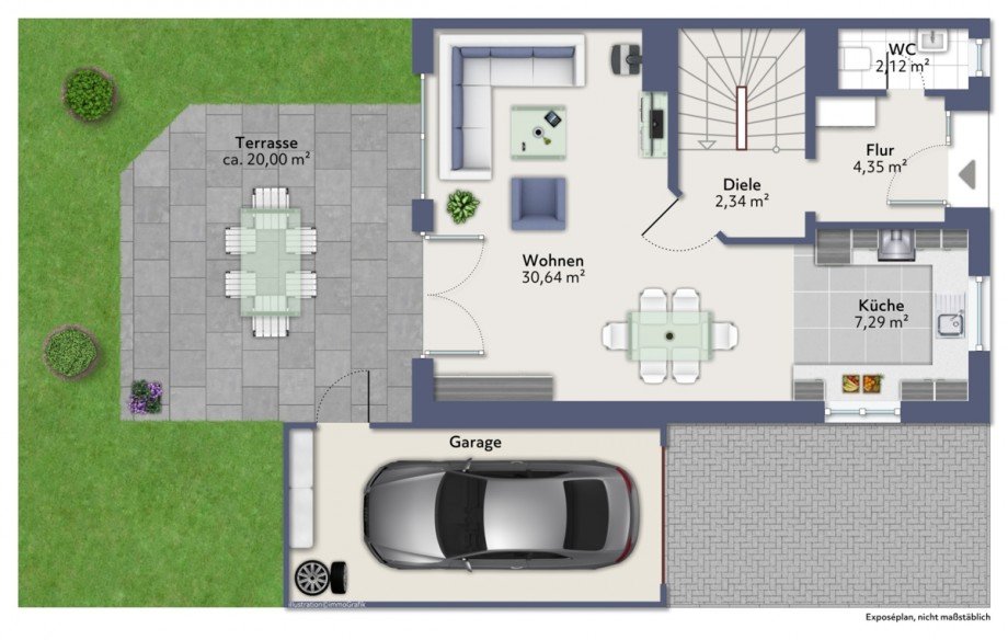 Erdgeschoss Doppelhaush�lfte Augsburg / Pfersee
