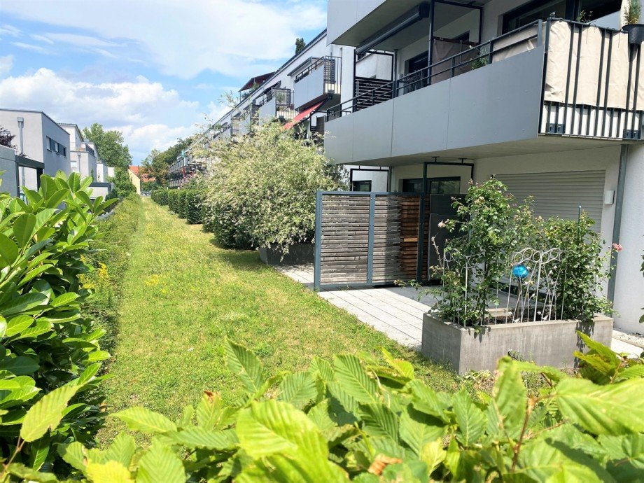Terrassenansicht Erdgeschosswohnung Augsburg / Pfersee