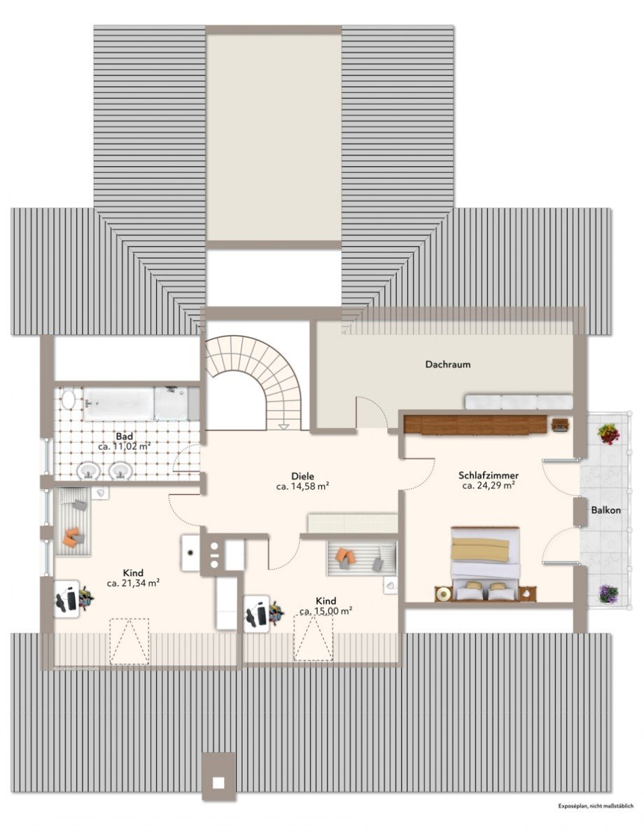 Dachgeschoss Einfamilienhaus Diedorf / Hausen